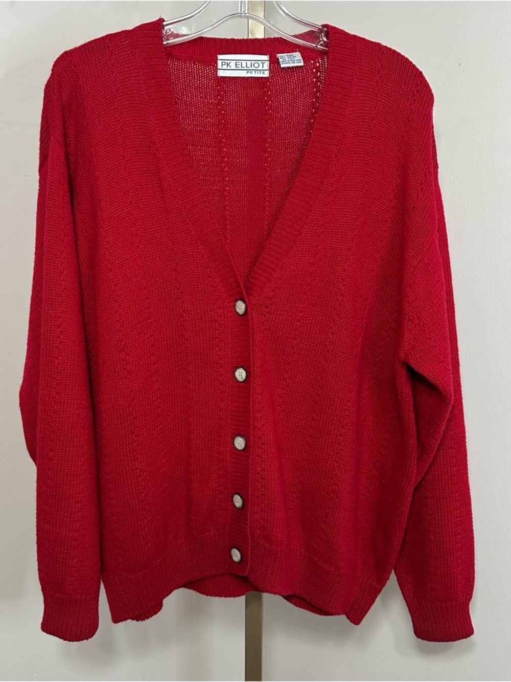 Vintage PK ELLIOT red button front cardigan sweater